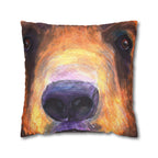 Adirondack Fox Bear Faux Suede Decorative Pillow - 20x20