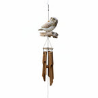 Natural Finish Owl Bamboo Wind Chime