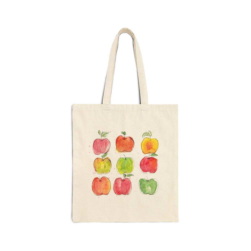 Apple Pattern Canvas Tote Bag