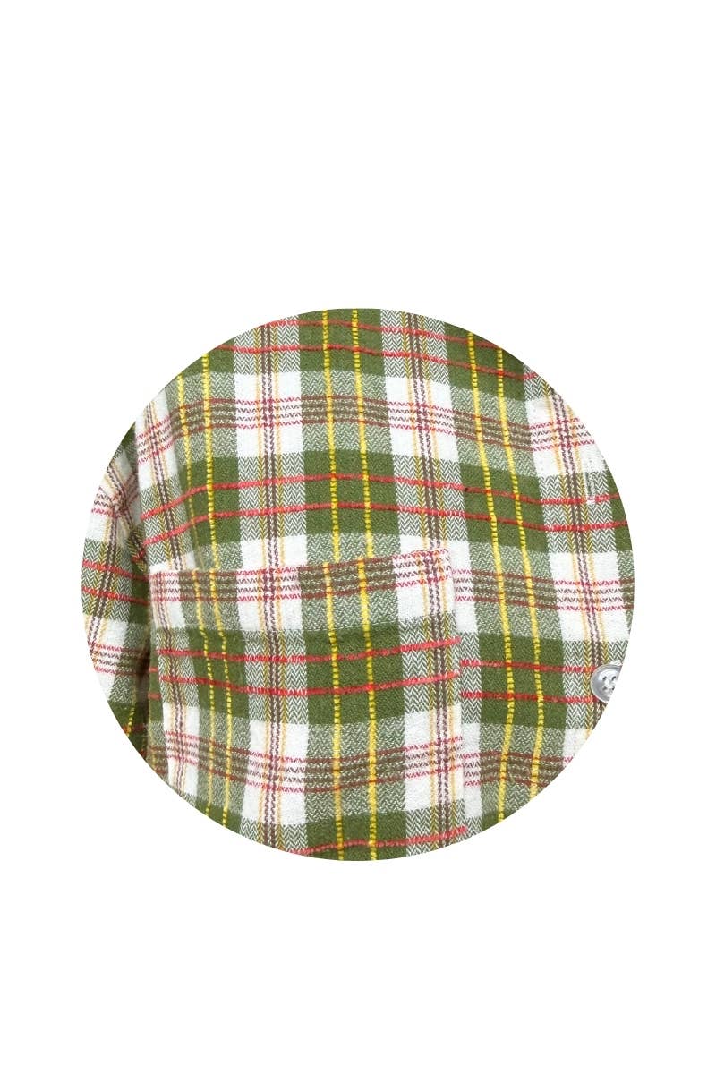 Frayed Hem Plaid Oversized Flanne