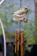 Natural Finish Owl Bamboo Wind Chime