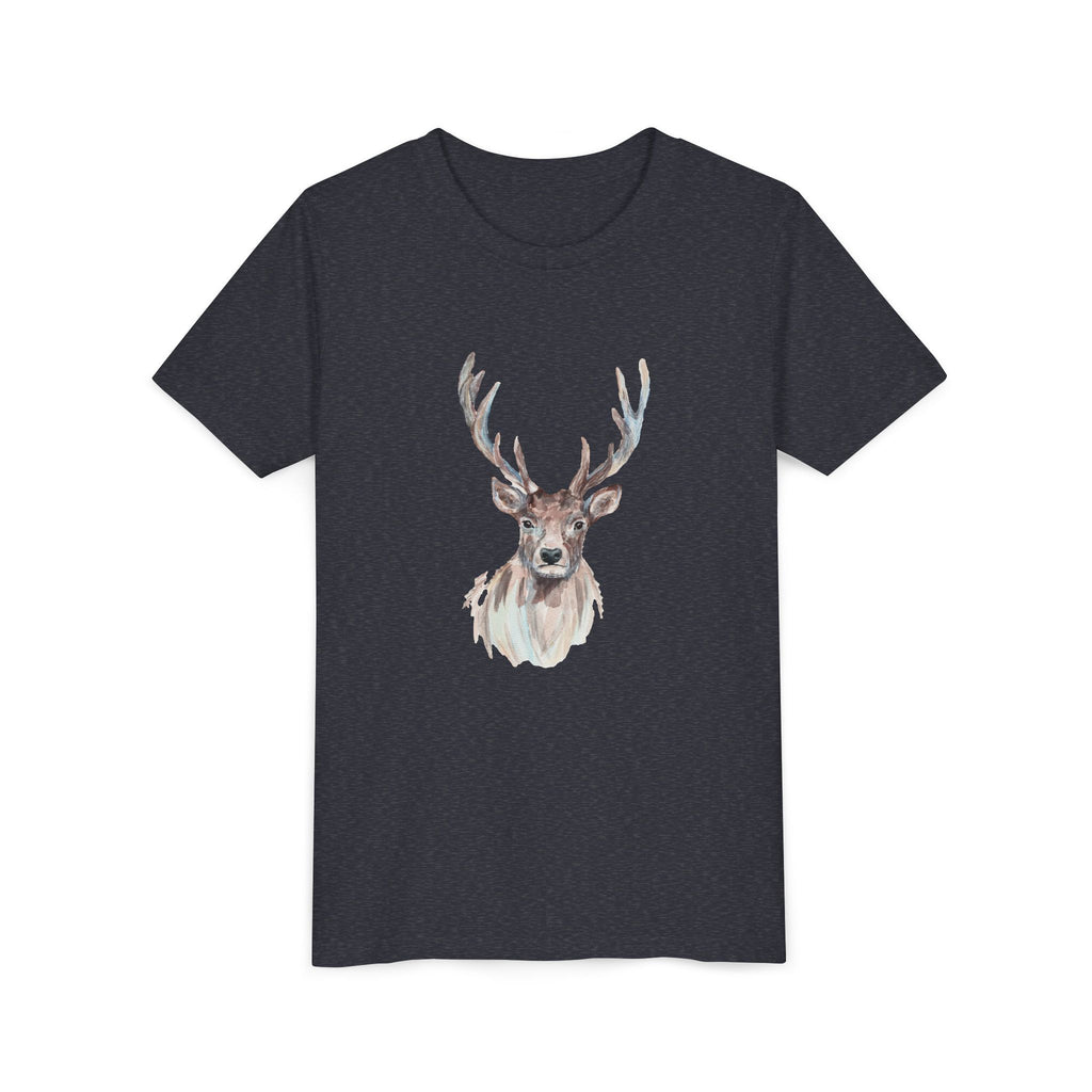 Watercolor Elk Youth Tee, Cute Wildlife Shirt, Nature Lover Gift, Eco-Friendly Tee, Animal Art T-Shirt, Kid's Outdoor Apparel