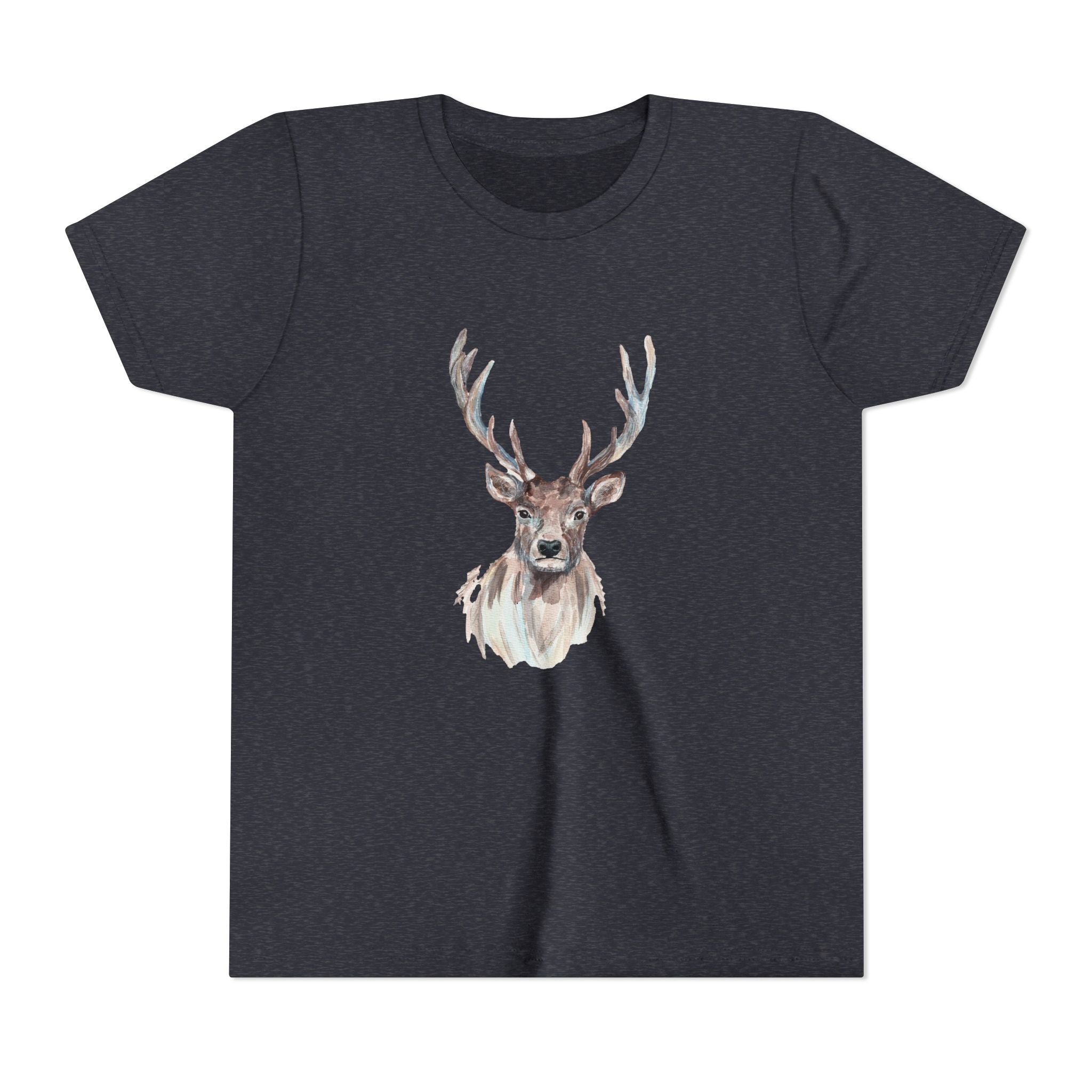 Watercolor Elk Youth Tee, Cute Wildlife Shirt, Nature Lover Gift, Eco-Friendly Tee, Animal Art T-Shirt, Kid's Outdoor Apparel