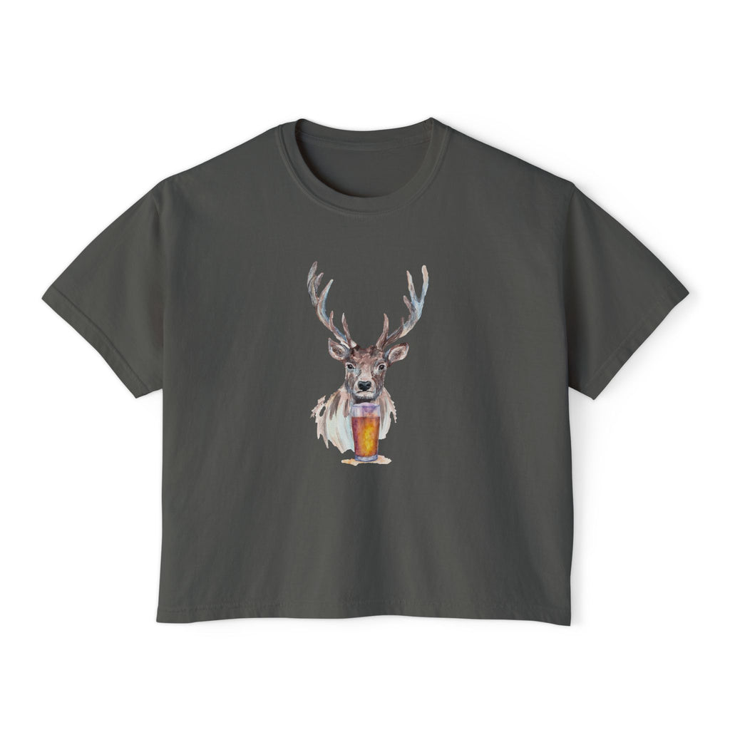 Elk Drinking a Beer - Women's Boxy Tee