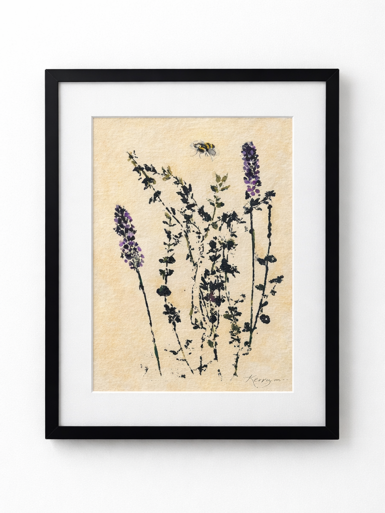 Lavender & Thyme — Original Mixed Media Botanical Artwork
