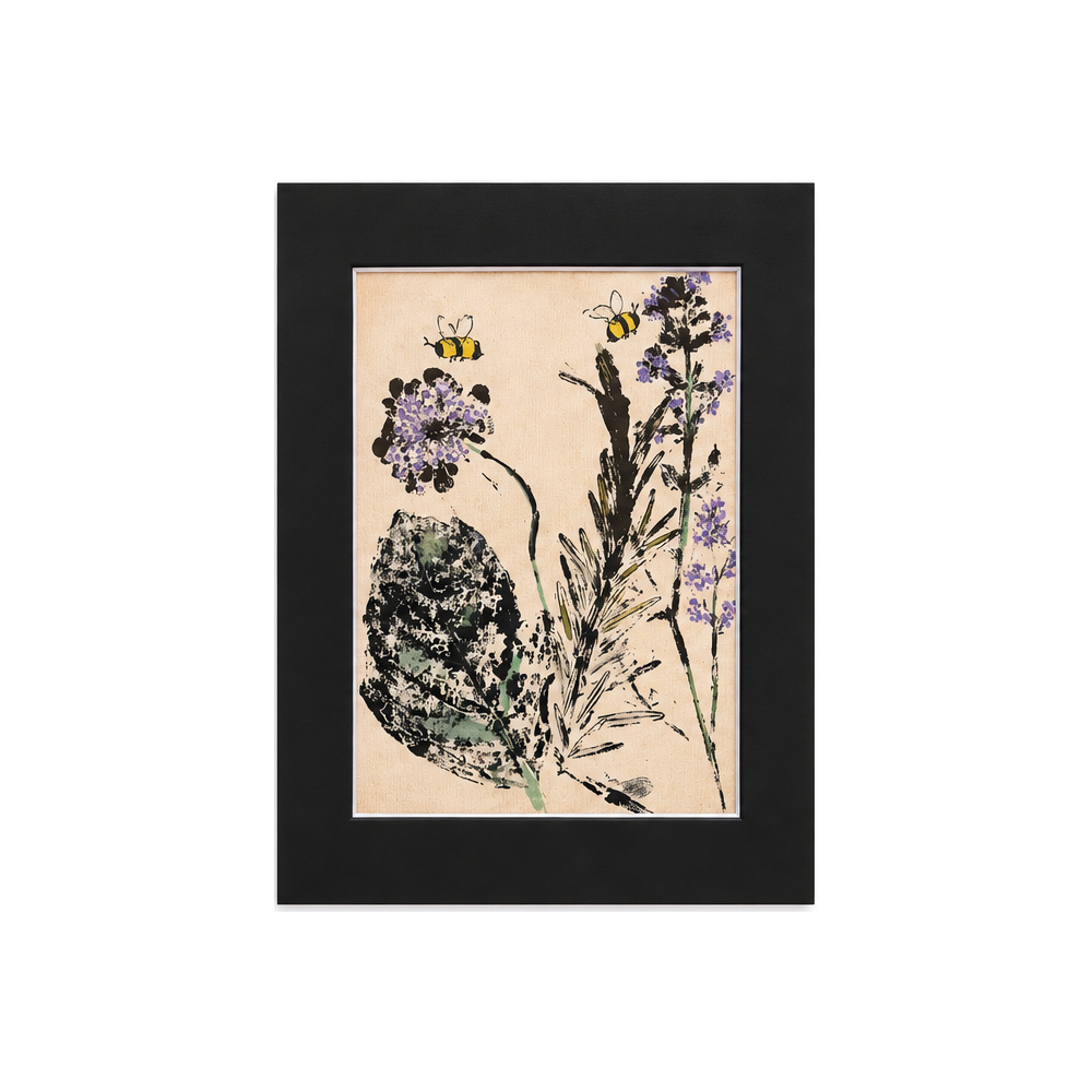 Wildflower, Bee & Leaf — 6×8 Art Print