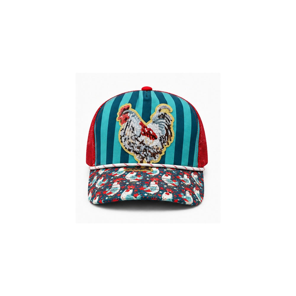 Sequin Rooster Trucker Hat