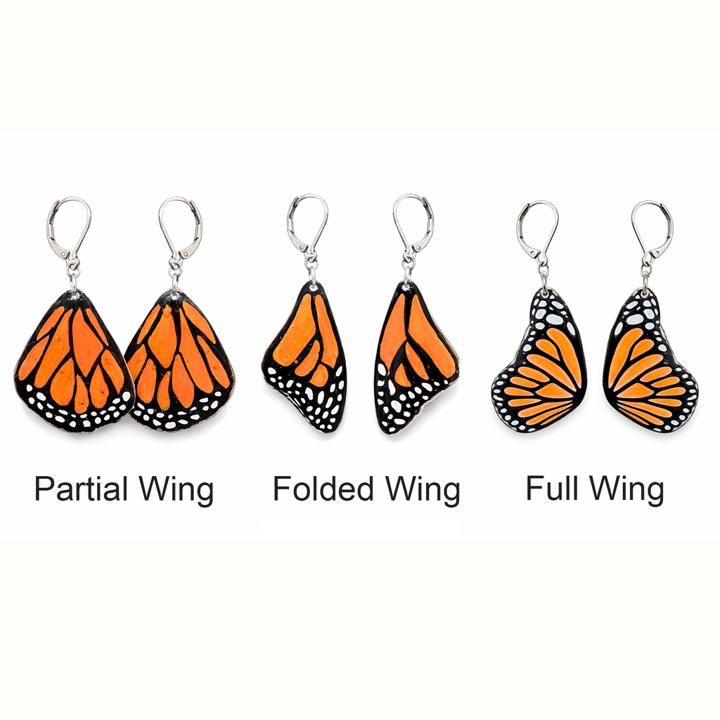 Monarch Wing Earrings — Wearable Art
